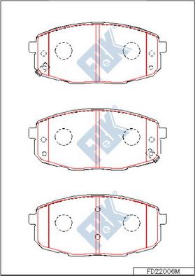 FBK FD22006M - Тормозные колодки, дисковые, комплект autospares.lv