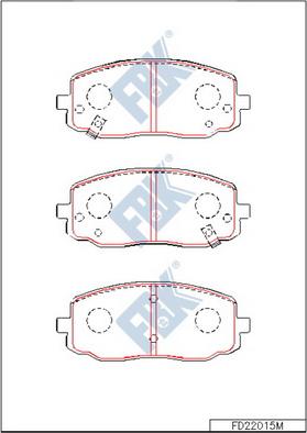 FBK FD22015M - Тормозные колодки, дисковые, комплект autospares.lv