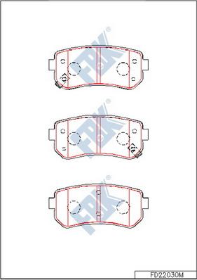 FBK FD22030M - Тормозные колодки, дисковые, комплект autospares.lv