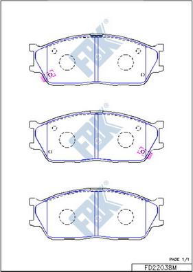 FBK FD22038M - Тормозные колодки, дисковые, комплект autospares.lv