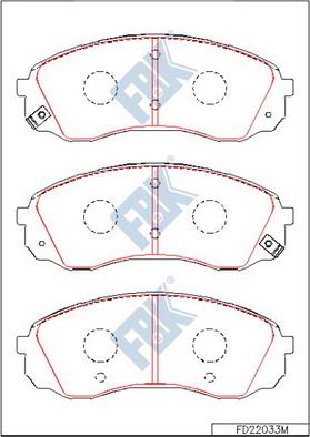 FBK FD22033M - Тормозные колодки, дисковые, комплект autospares.lv