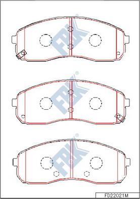 FBK FD22021M - Тормозные колодки, дисковые, комплект autospares.lv