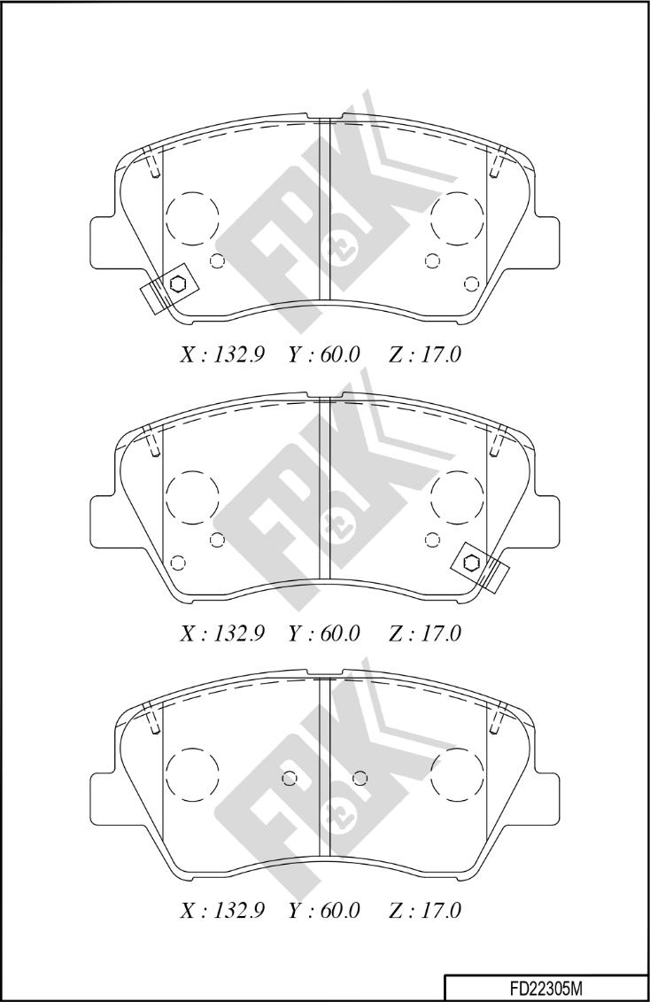 FBK FD22305M - Тормозные колодки, дисковые, комплект autospares.lv