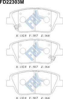 FBK FD22303M - Тормозные колодки, дисковые, комплект autospares.lv