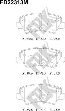 FBK FD22313M - Тормозные колодки, дисковые, комплект autospares.lv