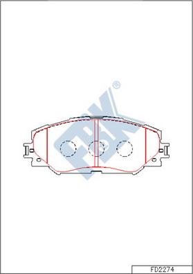 FBK FD2274 - Тормозные колодки, дисковые, комплект autospares.lv