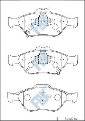 FBK FD2271M - Тормозные колодки, дисковые, комплект autospares.lv