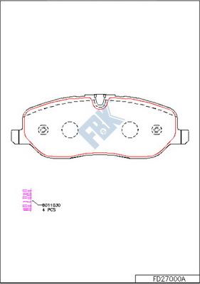 FBK FD27000A - Тормозные колодки, дисковые, комплект autospares.lv