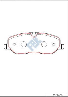 FBK FD27000 - Тормозные колодки, дисковые, комплект autospares.lv