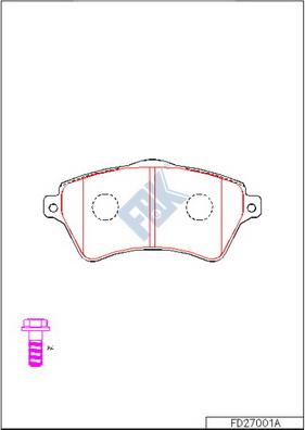 FBK FD27001A - Тормозные колодки, дисковые, комплект autospares.lv