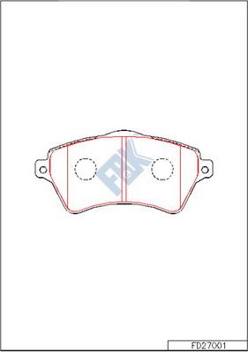 FBK FD27001 - Тормозные колодки, дисковые, комплект autospares.lv