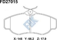 FBK FD27015 - Тормозные колодки, дисковые, комплект autospares.lv