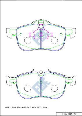 FBK FD27013S - Тормозные колодки, дисковые, комплект autospares.lv