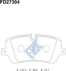 FBK FD27304 - Тормозные колодки, дисковые, комплект autospares.lv