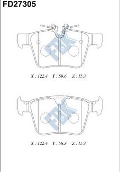 FBK FD27305 - Тормозные колодки, дисковые, комплект autospares.lv