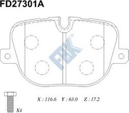 FBK FD27301A - Тормозные колодки, дисковые, комплект autospares.lv