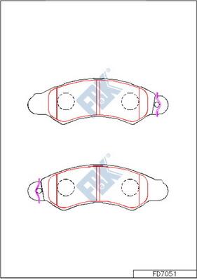 FBK FD7051 - Тормозные колодки, дисковые, комплект autospares.lv