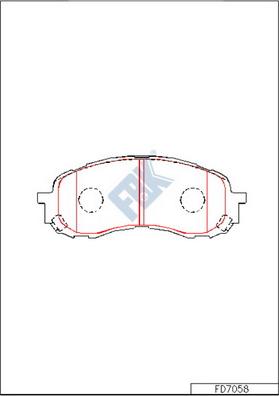 FBK FD7058 - Тормозные колодки, дисковые, комплект autospares.lv