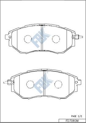 FBK FD7060M - Тормозные колодки, дисковые, комплект autospares.lv