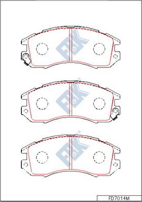 FBK FD7014M - Тормозные колодки, дисковые, комплект autospares.lv