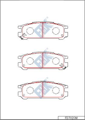 FBK FD7020M - Тормозные колодки, дисковые, комплект autospares.lv