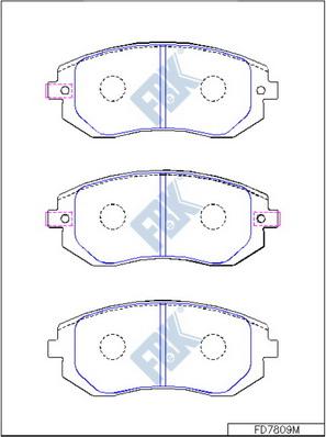 FBK FD7809M - Тормозные колодки, дисковые, комплект autospares.lv