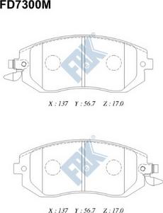 FBK FD7300M - Тормозные колодки, дисковые, комплект autospares.lv