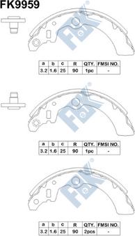 FBK FK9959 - Комплект тормозных колодок, барабанные autospares.lv