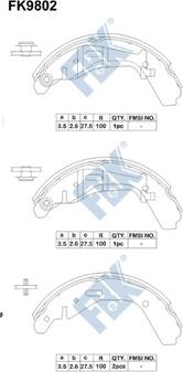 FBK FK9802 - Комплект тормозных колодок, барабанные autospares.lv