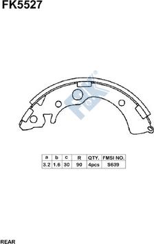 FBK FK5527 - Комплект тормозных колодок, барабанные autospares.lv