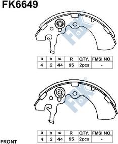 FBK FK6649 - Комплект тормозных колодок, барабанные autospares.lv