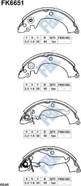 FBK FK6651 - Комплект тормозных колодок, барабанные autospares.lv