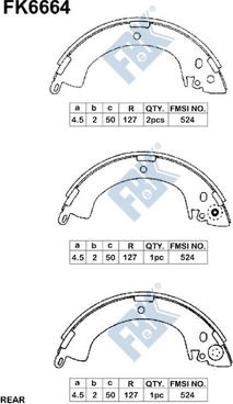 FBK FK6664 - Комплект тормозных колодок, барабанные autospares.lv