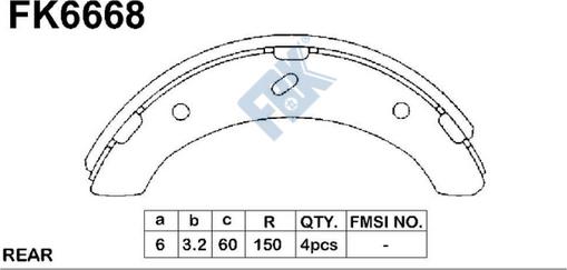 FBK FK6668 - Комплект тормозных колодок, барабанные autospares.lv