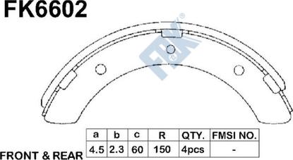 FBK FK6602 - Комплект тормозных колодок, барабанные autospares.lv