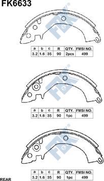 FBK FK6633 - Комплект тормозных колодок, барабанные autospares.lv