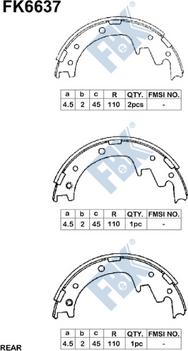 FBK FK6637 - Комплект тормозных колодок, барабанные autospares.lv