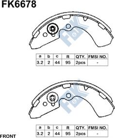 FBK FK6678 - Комплект тормозных колодок, барабанные autospares.lv