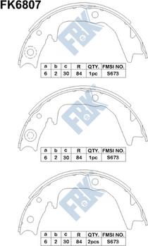 FBK FK6807 - Комплект тормозов, ручник, парковка autospares.lv