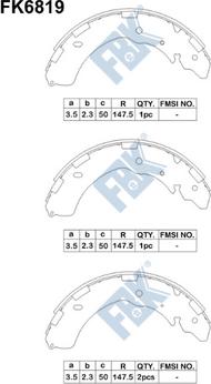 FBK FK6819 - Комплект тормозных колодок, барабанные autospares.lv