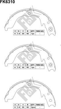 FBK FK6310 - Комплект тормозных колодок, барабанные autospares.lv