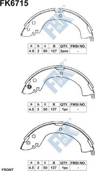 FBK FK6715 - Комплект тормозных колодок, барабанные autospares.lv