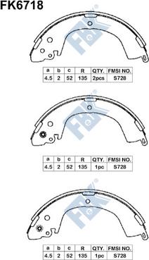 FBK FK6718 - Комплект тормозных колодок, барабанные autospares.lv