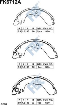 FBK FK6712A - Комплект тормозных колодок, барабанные autospares.lv