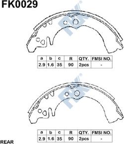 FBK FK0029 - Комплект тормозных колодок, барабанные autospares.lv