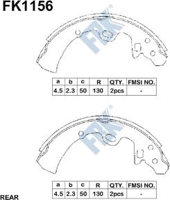 FBK FK1156 - Комплект тормозных колодок, барабанные autospares.lv