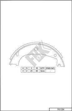 FBK FK11304 - Комплект тормозов, ручник, парковка autospares.lv