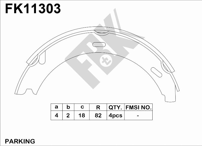 FBK FK11303 - Комплект тормозов, ручник, парковка autospares.lv