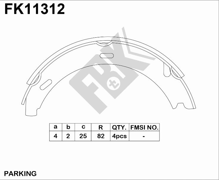 FBK FK11312 - Комплект тормозов, ручник, парковка autospares.lv