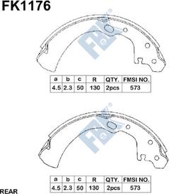 FBK FK1176 - Комплект тормозных колодок, барабанные autospares.lv